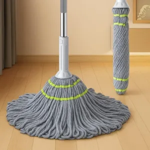 Twist Mop for Floor Cleaning, Squeeze Twist Mop Stick with Stainless Steel Handle